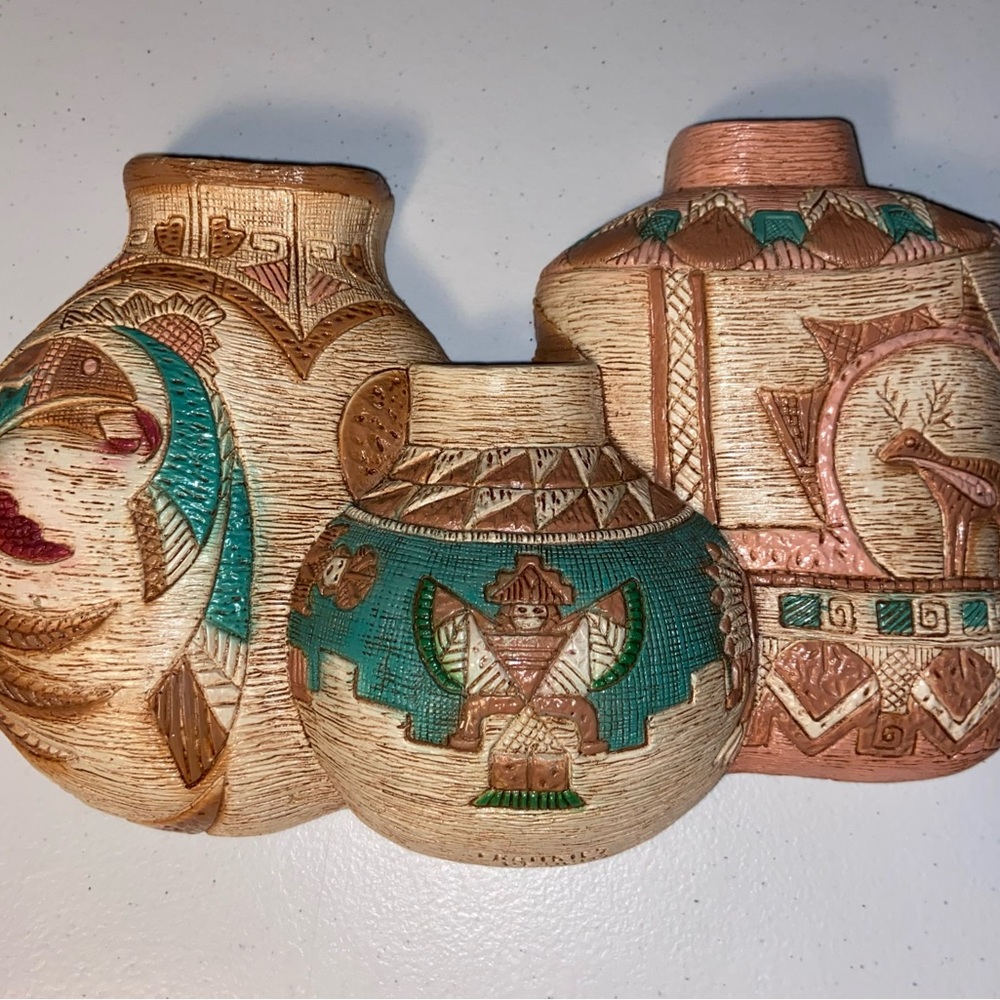 Native American Pottery Wall Hanging Frankie's Designs 1990 Southwestern Western